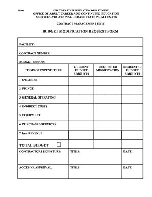 The Budget Modification Request Form