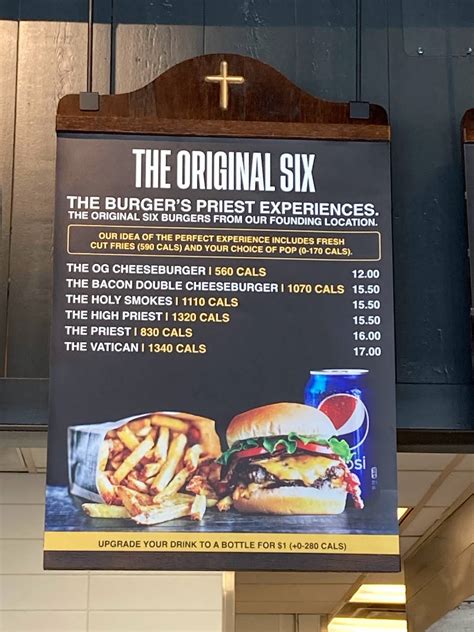 The Burgers Priest - Menu - High Priest