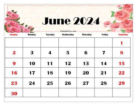 The Calendar For June