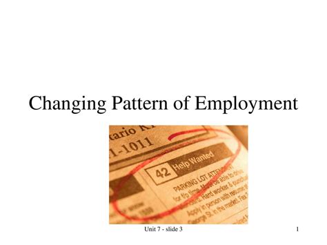 The Changing Pattern Of Employment