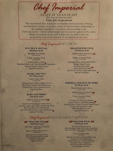 The Chef Imperial Woodstock in Woodstock - Restaurant menu …