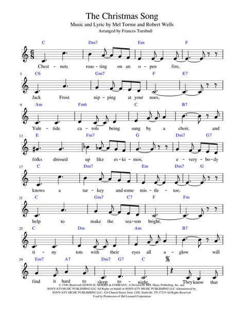 The Christmas Song Chords Easy