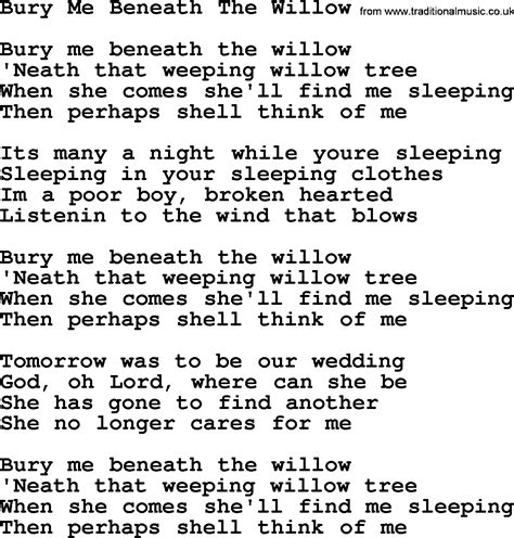 The Church Sisters - Bury Me Beneath the Willow Lyrics