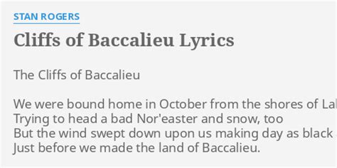 The Cliffs of Baccalieu - Lyrics