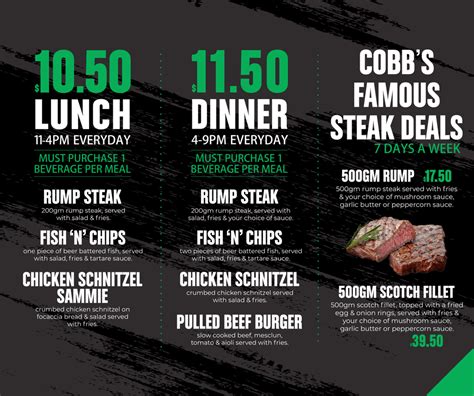 The Cobb menu