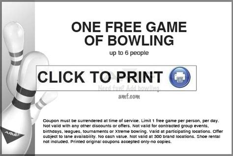 The Coupon Don Amf Lanes 1 Game Of Free Bowling For Up To Six People