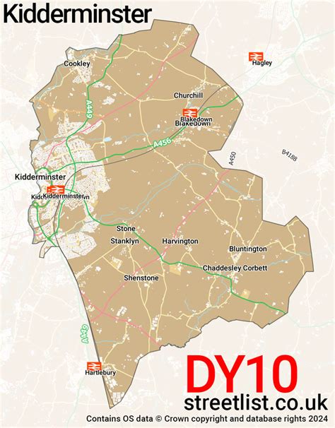 The DY10 Postcode District - Streetlist