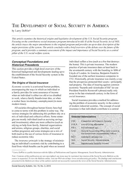 The Development of Social Security in America by Larry DeWitt