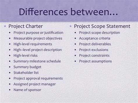 The Difference Between Project Charter and Project Scope Statement