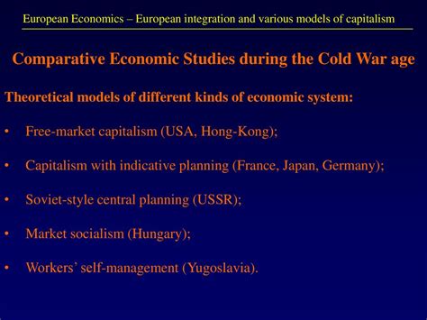 The Economics Of European Integration System Competition Versus Harmonization