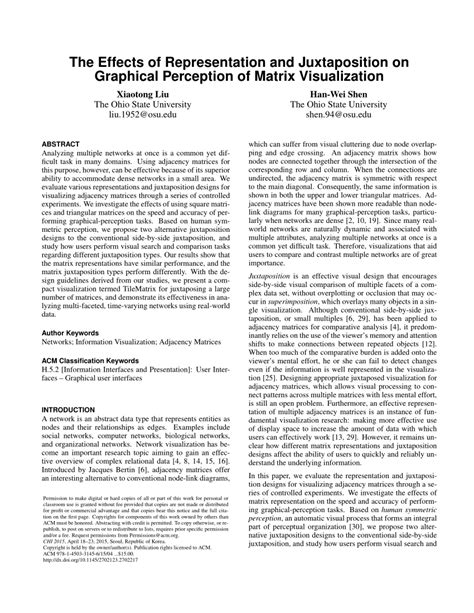 The Effects of Representation and Juxtaposition on Graphical Perception ...