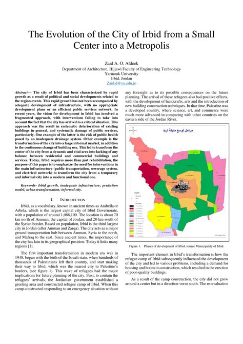 The Evolution of the City of Irbid from a Small Center