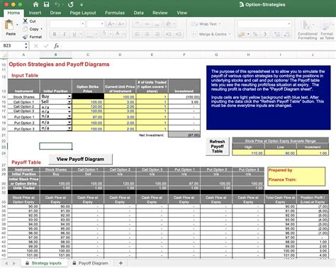 The Excel Spreadsheet For Option Trading design is an invaluable tool