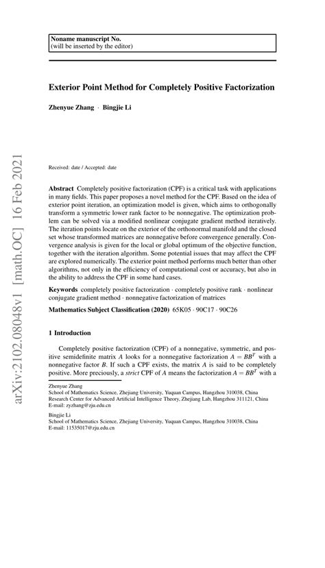 The Exterior Point Method Request PDF - ResearchGate