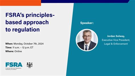 The FSRA's Commitment to a Dynamic and Adaptive Regulatory Approach