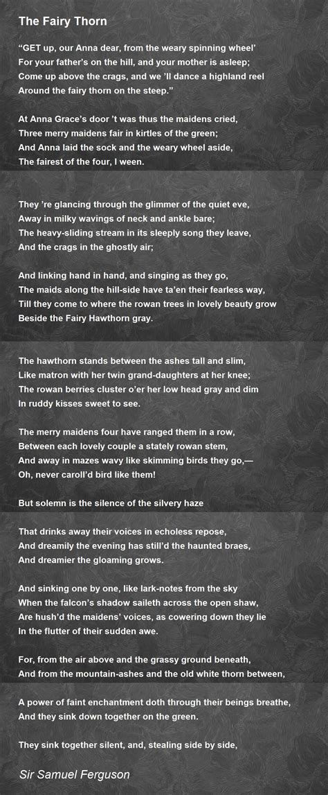 The Fairy Thorn by Samuel Ferguson - Famous poems, famous …