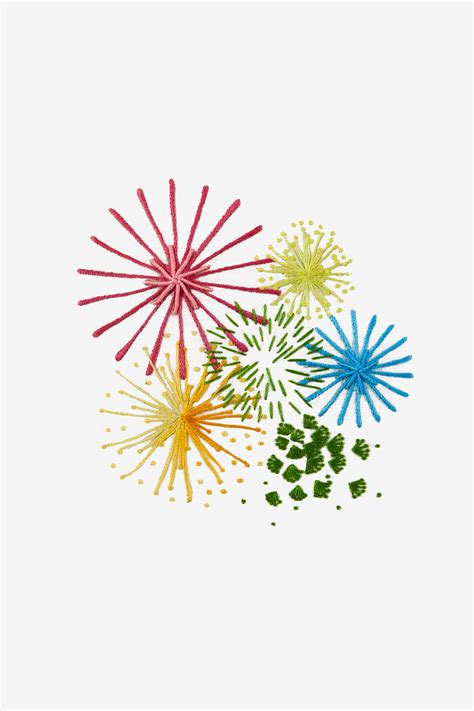 The Fireworks Embroidery Pattern - DMC