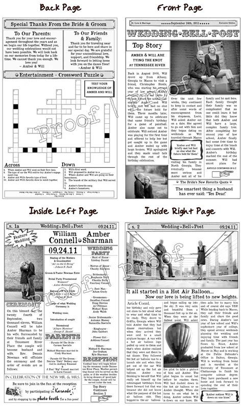 The First Day of the Rest Of My Life...With You Mini Newspaper Program
