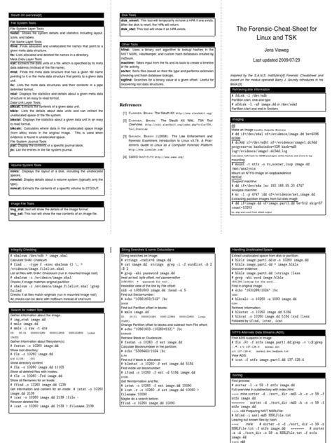 The ForensicCheatSheet For Linux and TSK References PDF File