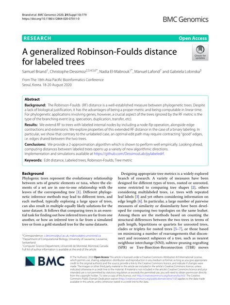 The Generalized Robinson-Foulds Distance for Phylogenetic Trees