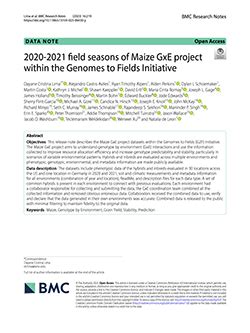 The Genomes To Fields Initiative - Publications