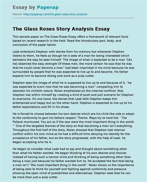 The Glass Roses Short Essay/response - Studymode