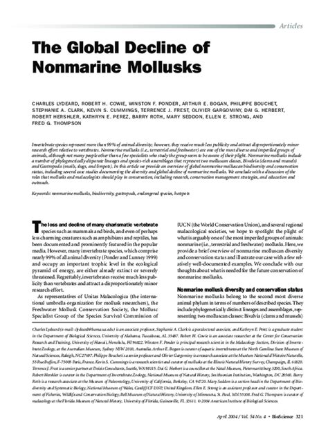 The Global Decline of Nonmarine Mollusks - OUP Academic