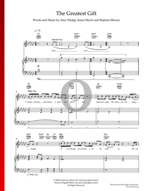 The Greatest Gift Sheet Music (Piano, Voice, Guitar) - OKTAV