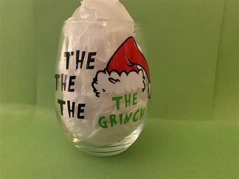 The Grinch Wine Glass - Etsy UK