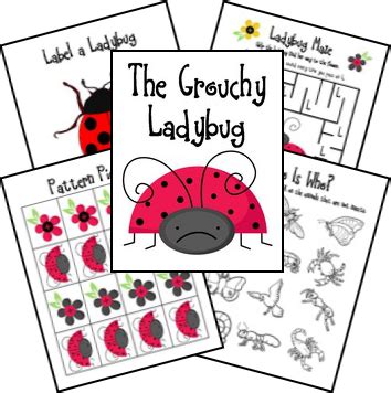 The Grouchy Ladybug by Eric Carle Preschool printables, Preschool