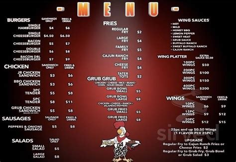 The Grub Spot Menu Prices - PriceListo