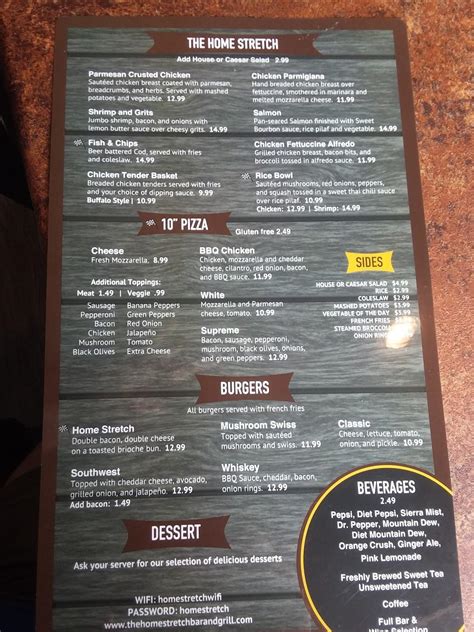 The Home Stretch Bar and Grill menu in Nicholasville, …