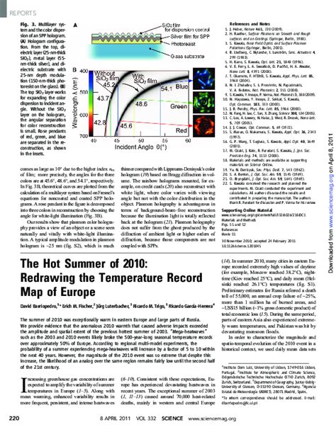 The Hot Summer of 2010: Redrawing the Temperature Record …