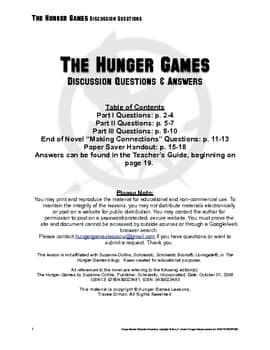 The Hunger Games Discussion Questions Part 3 Answers