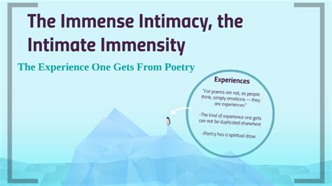 The Immense Intimacy, the Intimate Immensity - Poetry Foundation