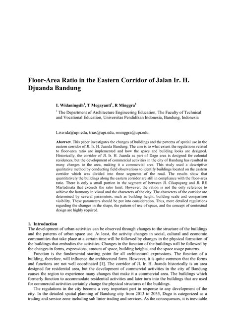 The Implementation of Floor-Area Ratio in the Eastern Corridor of Jalan …