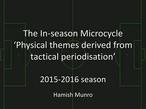 The In-Season Microcycle