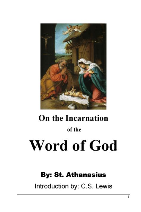 The Incarnation Athanasius Introduction Homework On