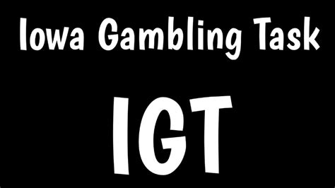 The Iowa Gambling Task - YouTube