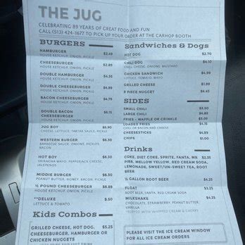 The Jug Delivery Menu 3610 Central Avenue Middletown