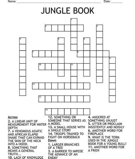 The Jungle Book Snake Crossword