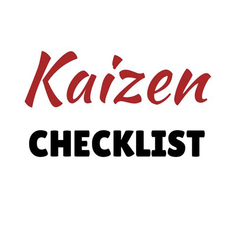 The Kaizen Checklist Smartspeed Consulting