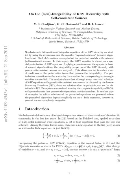 The KdV-hierarchy and integrability Department of Mathematics …