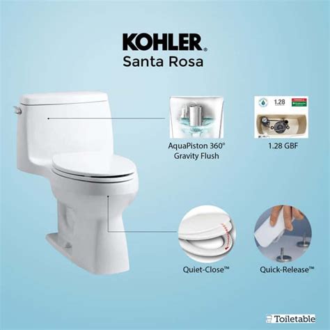 The Kohler Santa Rosa Review (Seamless Design) 1.28 GPF Toilet