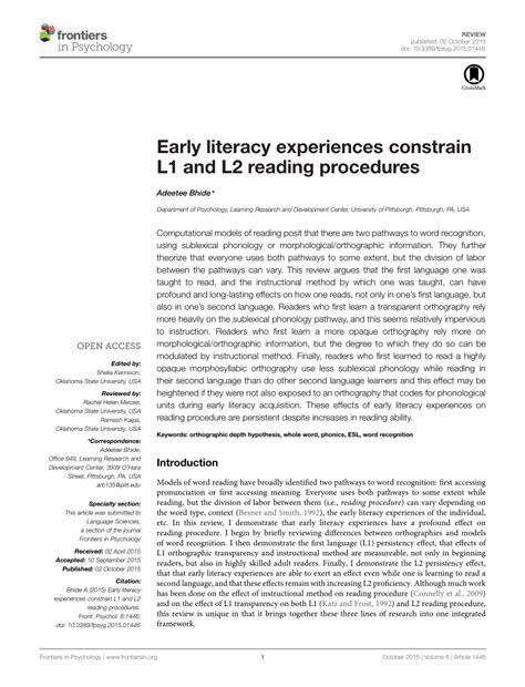 The L2 Reading Experience SpringerLink