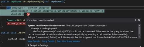 The LINQ expression could not be translated after upgrading to …