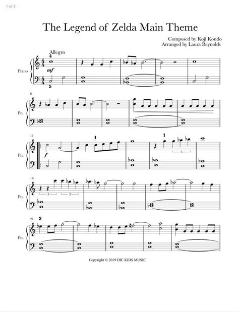 The Legend of Zelda Main Theme (BotW) Sheet music for Piano (Solo