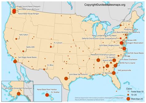 The Location of Military Bases in The United States