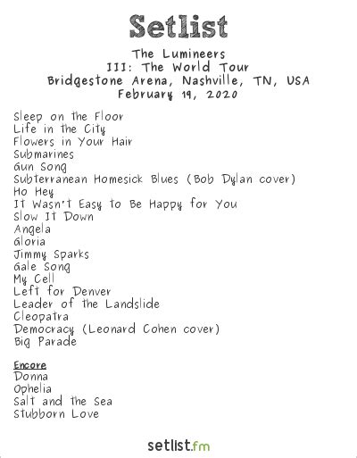 The Lumineers Concerts tour songs, next setlist 2024