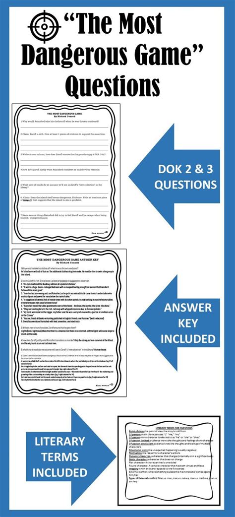 The Most Dangerous Game Figurative Language Worksheet Language Worksheets